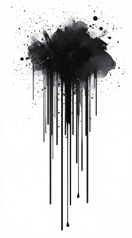 Black Ink Splatter Drips