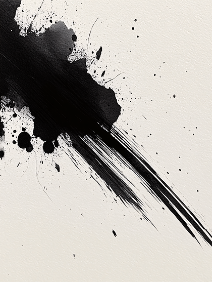 Black Ink Splatter On Beige Background
