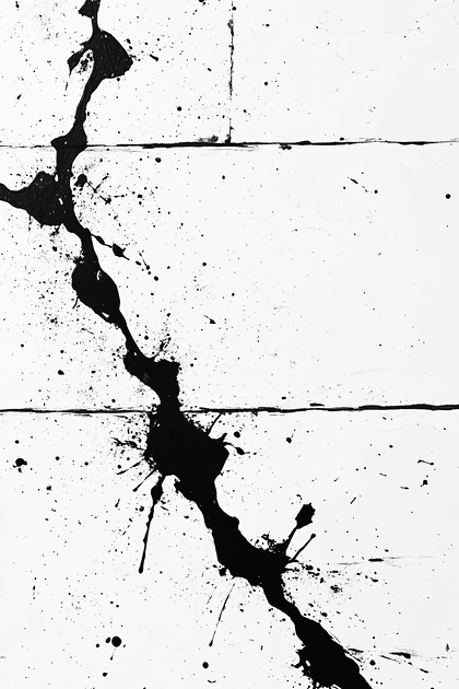 Black Ink Splatter on White Tiles