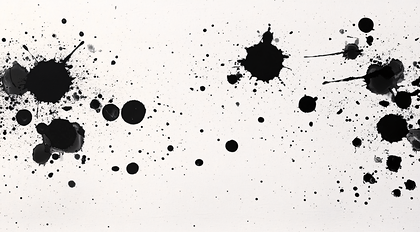 Black Ink Splatters On White Background