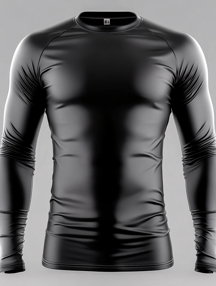 Black Long Sleeve Shirt Mockup Front View