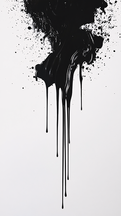 Black Paint Drip Abstract