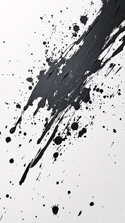 Black Paint Splatter on White