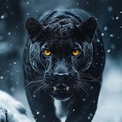 Black Panther in the Snow