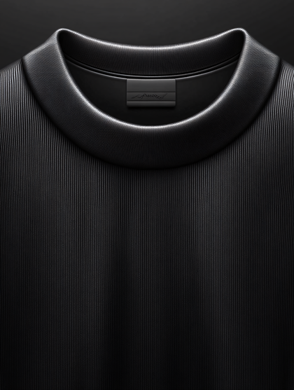 Black Ribbed T-Shirt