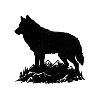 wolf mountain silhouette
