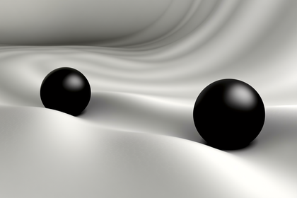 Black Spheres On White Fabric