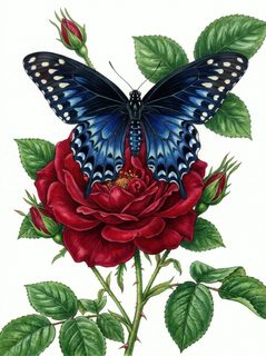 butterfly on rose