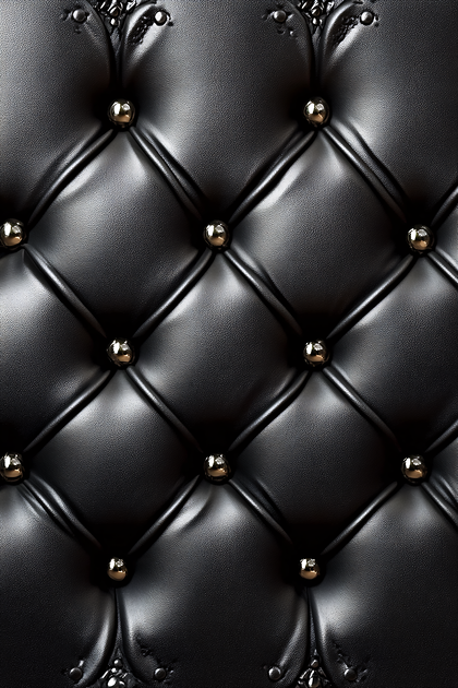 Black Tufted Leather Upholstery