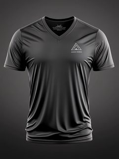 Black V-Neck T-Shirt Mockup