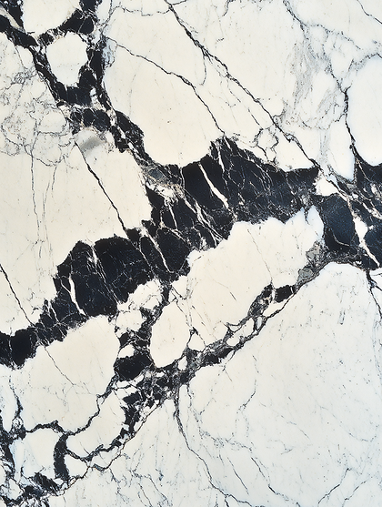 Black Veined White Marble