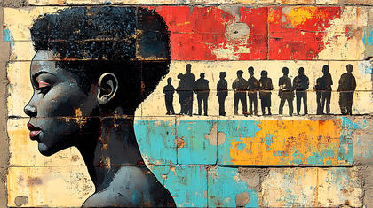 Black Woman Silhouette And Crowd