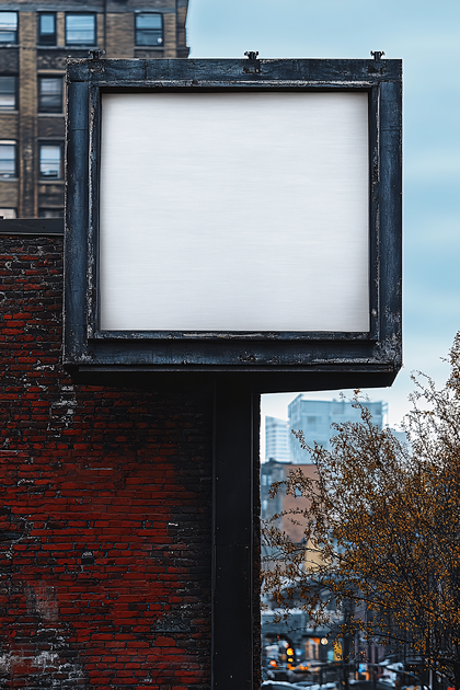 Blank Billboard in Urban Setting
