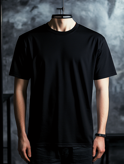 Blank Black T-Shirt Model