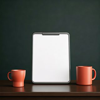 clipboard and mugs