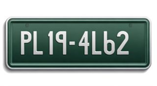 green license plate