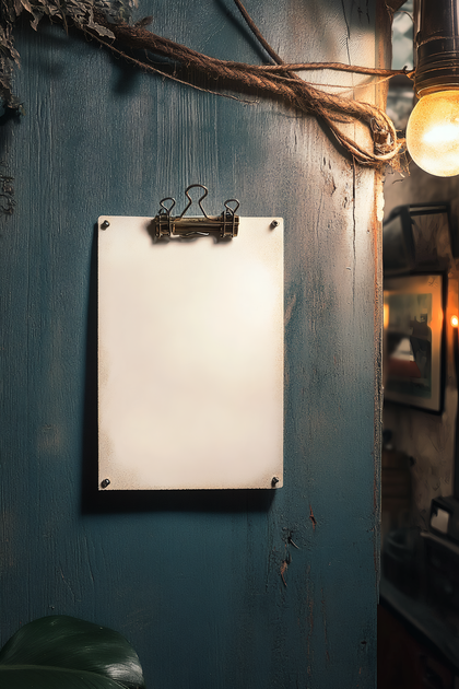 Blank Paper on Rustic Wall