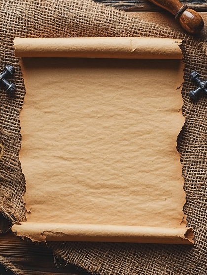 Blank Parchment Scroll Mockup