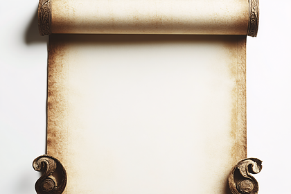 Blank Scroll Parchment in Studio