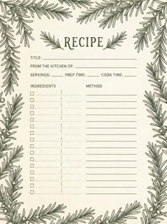 botanical recipe card