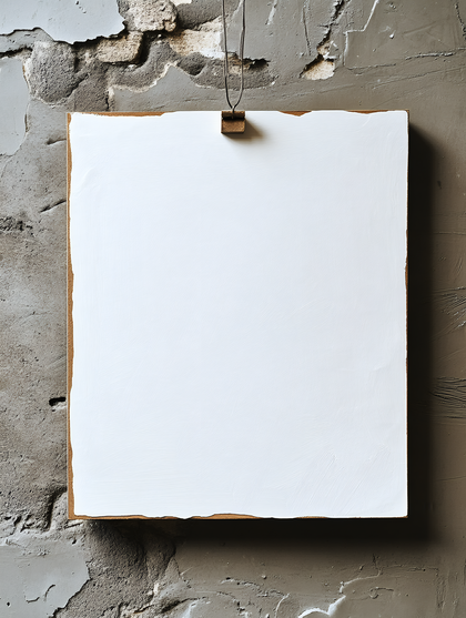 Blank White Canvas on Textured Wall