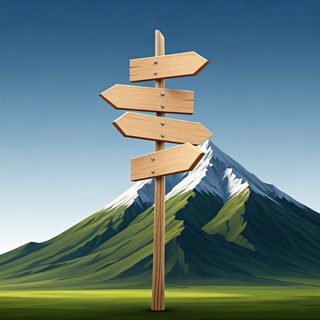 mountain wooden signpost