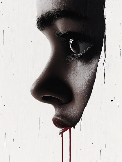 Bleeding Face Close Up