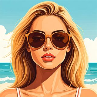 blonde beach portrait