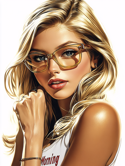 Blonde Woman with Glasses