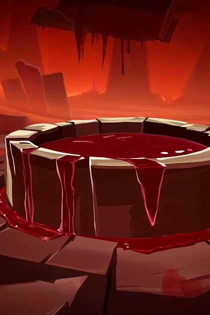 Blood Pool in a Fiery Landscape