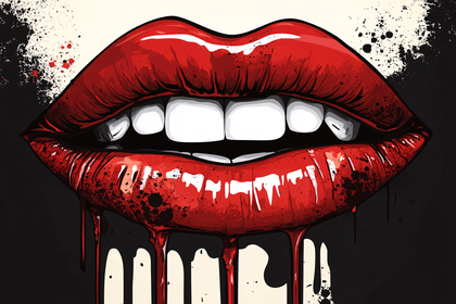 Blood Red Lips Dripping