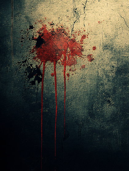 Blood Splatter on Grunge Wall
