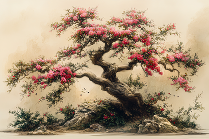 Blooming Bonsai Tree