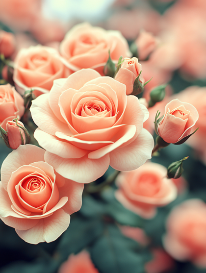 Blooming Pink Roses