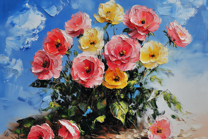 Blooming Roses Oil Painting