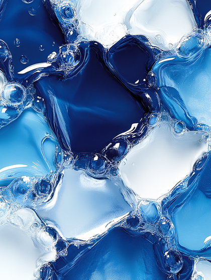 Blue Abstract with Bubbles