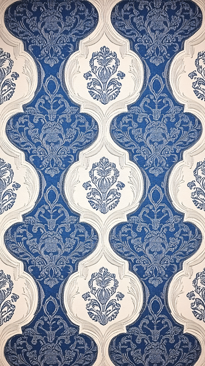 Blue And White Damask Pattern