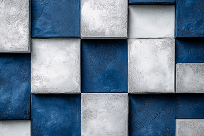 Blue and White Square Pattern