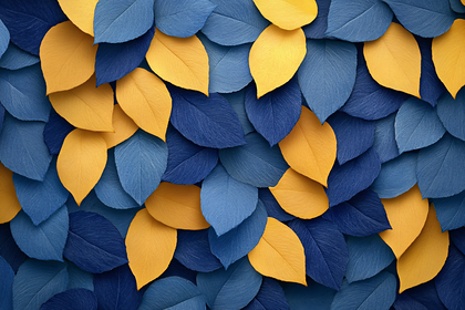 Blue and Yellow Leaf Pattern
