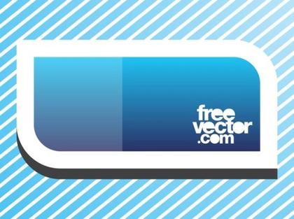 Blue Banner Sticker Free Vector
