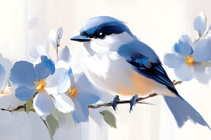 Blue Bird on Branch