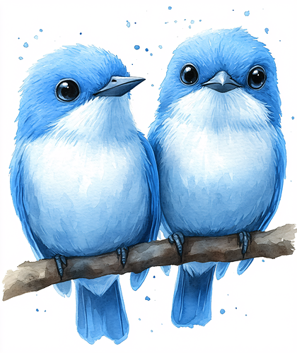 Blue Bird Pair