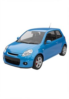 blue compact hatchback