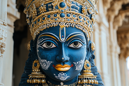 Blue Deity Statue