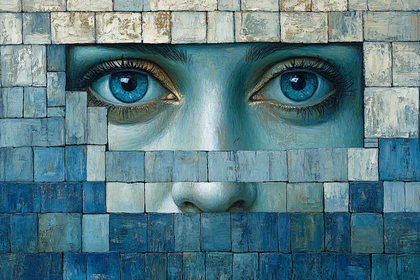 Blue Eyes Behind Brick Wall