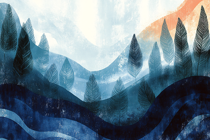 Blue Forest Landscape