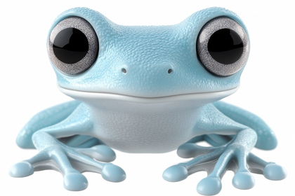 Blue Frog with Big Eyes