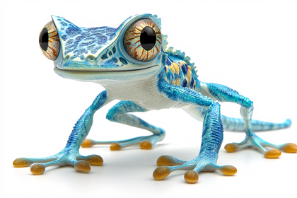 Blue Frog with Big Eyes