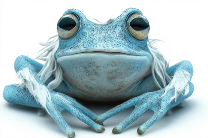 Blue Frog with Fur