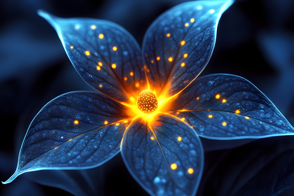Blue Glowing Flower